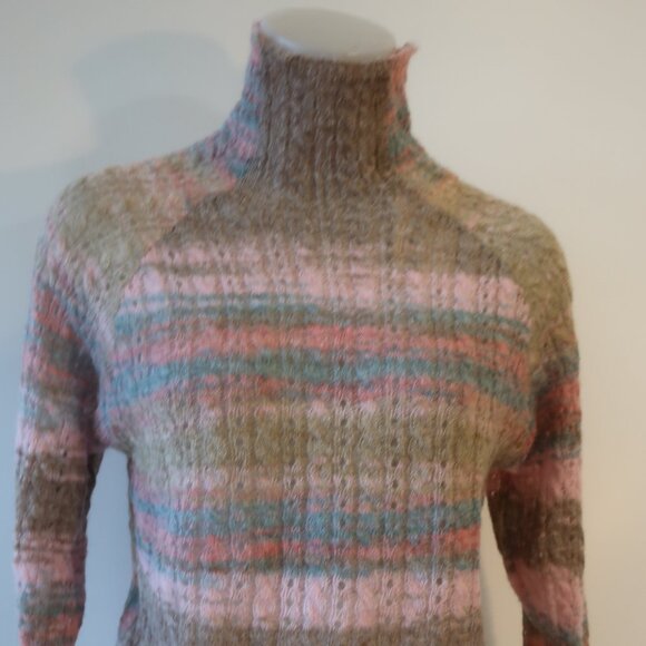 NWT Womens Heartloom Pink Taupe Wool Blend Mock Neck Astrid Sweater XS - Picture 6 of 10